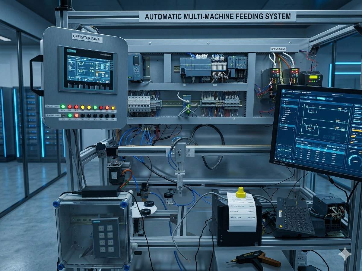 Siemens SIMATIC S7-300 and S7-1200 CPUs on the training panel in the Infercon lab